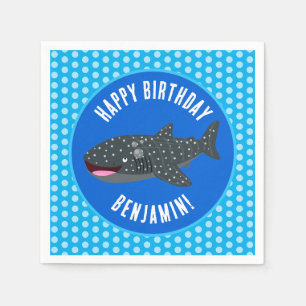 Personalisierter Walhai zum Geburtstag Cartoon Serviette