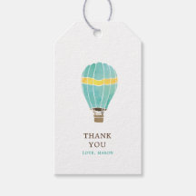 Personalisierter Wasserfarbe Heißluftballon Danke