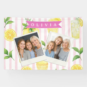Personalisierter Wasserfarbe-Limonaden-Cupcake-Str Banner