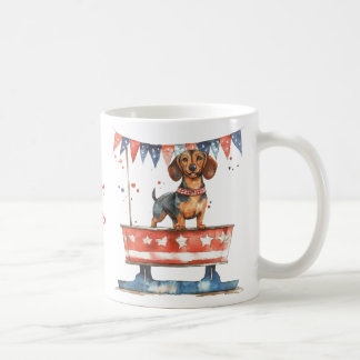Personalisierter Wasserfarbe-Patriotischer-Dachshu Kaffeetasse