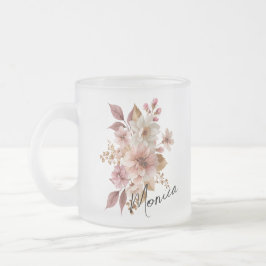 Personalisierter Wasserfarben-Blumenbecher Mattglastasse