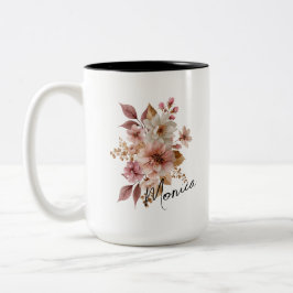 Personalisierter Wasserfarben-Blumenbecher Zweifarbige Tasse