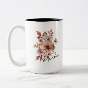 Personalisierter Wasserfarben-Blumenbecher Zweifarbige Tasse