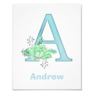 Personalisierter Wasserfarben-Buchstabe A-Fotoabzu Fotodruck