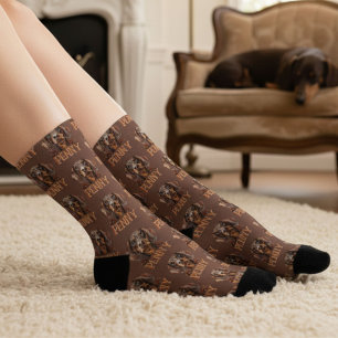 Personalisierter Wasserfarben-Dachshund Socken
