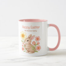 Personalisierter Wasserfarben-Hase Frohe Ostern