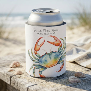 Personalisierter Wasserfarben-Krebs Sommer Strand Dosenkühler