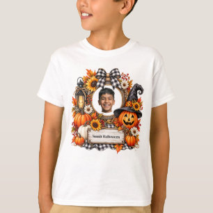 Personalisierter Wasserfarben-Kürbis Halloween T-Shirt
