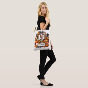 Personalisierter Wasserfarben-Kürbis Halloween Tasche