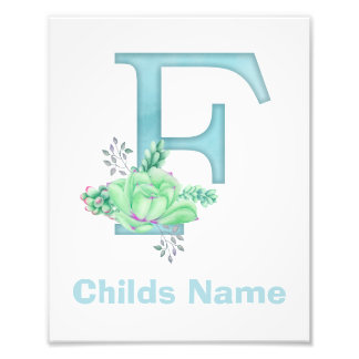 Personalisierter Wasserfarben-Letter-F-Fotodruck Fotodruck