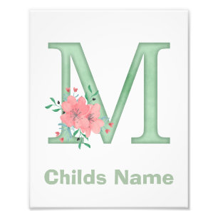 Personalisierter Wasserfarben-Letter M-Fotodruck Fotodruck