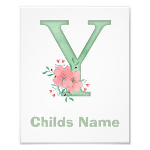 Personalisierter Wasserfarben-Letter Y-Fotodruck Fotodruck