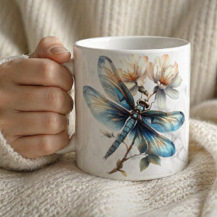 Personalisierter Wasserfarben-Libellen-Becher Kaffeetasse