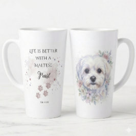 Personalisierter Wasserfarben-Malteser-Hund-Becher Milchtasse