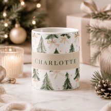 Personalisierter Wasserfarben-Weihnachtsbaum-Name-