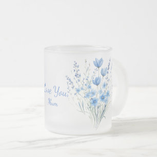 Personalisierter Wasserfarben-Wildblumenstrauß-Bec Mattglastasse