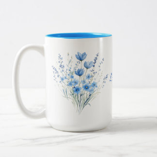 Personalisierter Wasserfarben-Wildblumenstrauß-Bec Zweifarbige Tasse