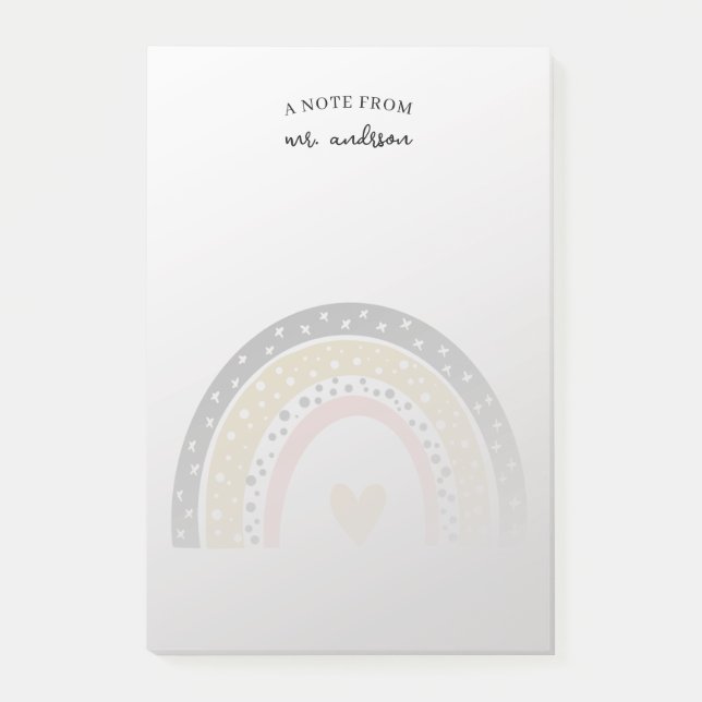 Personalisierter Wasserfarbenlehrer Post-it Klebezettel (Vorderseite)