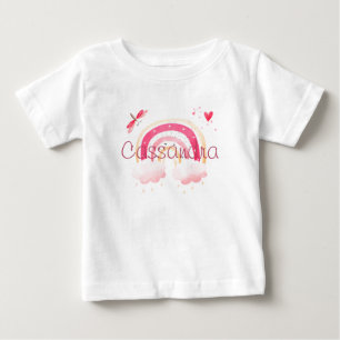 Personalisierter Wasserfarbenregenbogen   Baby T-shirt