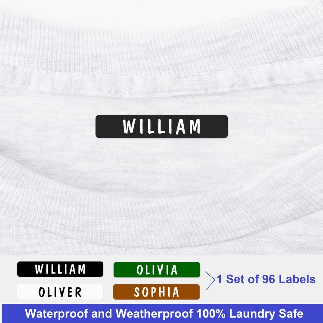 Personalisierter wasserfester Name Kids School Kle Etiketten (Waterproof and Weatherproof 100% Laundry Safe Name Labels For Clothes)