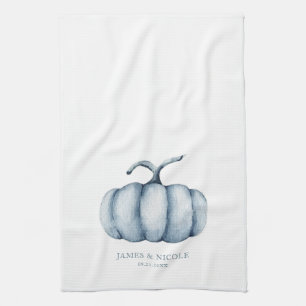 Personalisierter Watercolor Kürbis des Erntedanks Geschirrtuch