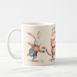 Personalisierter Watercolor-Tierfreunde-Becher – C Kaffeetasse