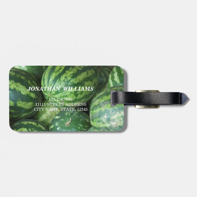 Personalisierter Watermelon-Hintergrund Gepäckanhänger (Rückseite horizontal)