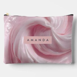 Personalisierter weicher rosa Creme-Swirling-Stil Zubehörtasche