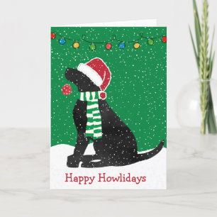 Personalisierter Weihnachts Black Lab Holiday Hund Feiertagskarte