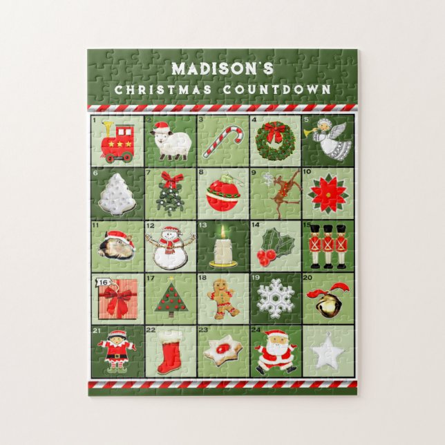 Personalisierter Weihnachts-Countdown (Vertikal)