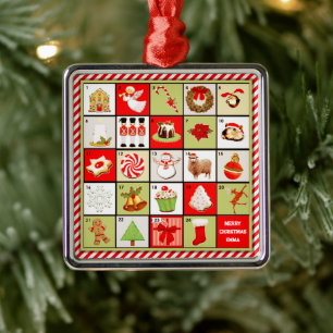 Personalisierter Weihnachts-Countdown Ornament Aus Metall