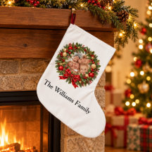 Personalisierter Weihnachts-Familienfoto-Kranz