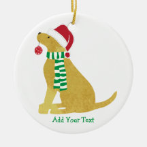 Personalisierter Weihnachts-Gelbe Labrador