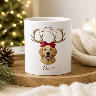 Personalisierter Weihnachts-Haustier-Foto-Name-Bec Kaffeetasse