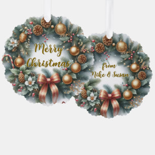 Personalisierter Weihnachts-Kranz  Ornament Karte