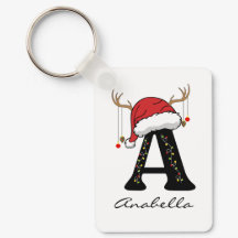 Personalisierter Weihnachts-Monogramm-Schlüsselanh