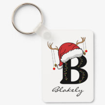 Personalisierter Weihnachts-Monogramm-Schlüsselanh