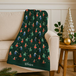 Personalisierter Weihnachts-Nussknacker-Cocktail Fleecedecke