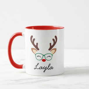 Personalisierter Weihnachts-Rentier-Becher Süße Tasse