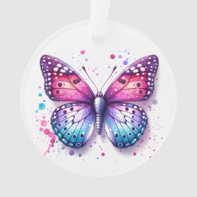 Personalisierter Weihnachts-Schmetterling Ornament (Vorderseite)