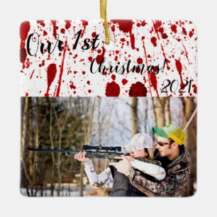 Personalisierter Weihnachts-Schmuck Blutspritzer V Keramikornament