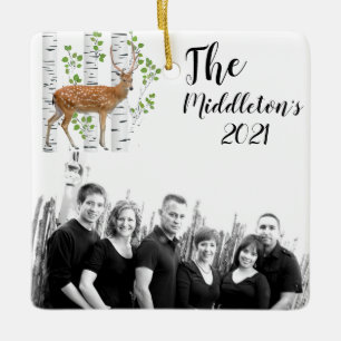 Personalisierter Weihnachts-Schmuck Hirsch Reh Boc Keramikornament