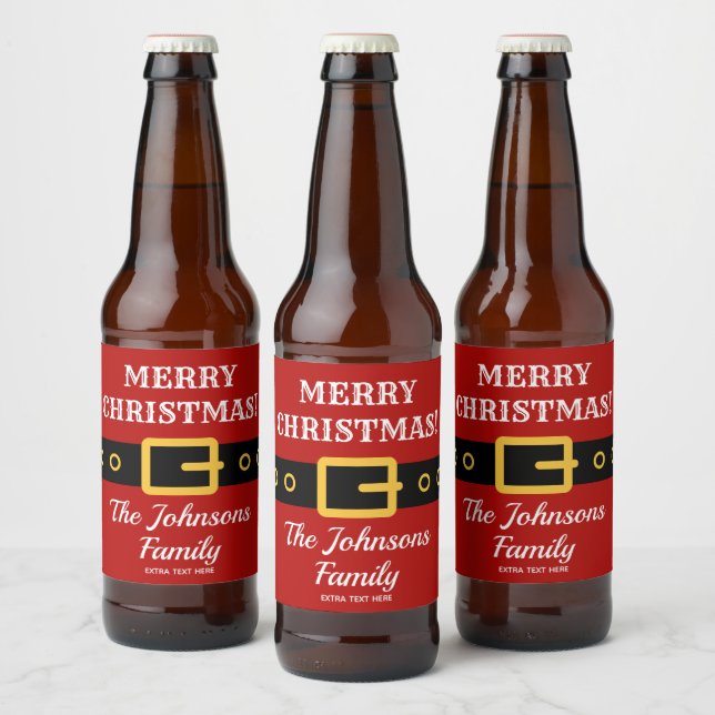 Personalisierter Weihnachts-Weihnachtsmann-Anzug Bierflaschenetikett (Flaschen)