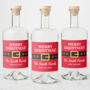 Personalisierter Weihnachts-Weihnachtsmann-Anzug S Alkoholflaschenetikett