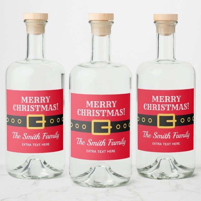 Personalisierter Weihnachts-Weihnachtsmann-Anzug S Alkoholflaschenetikett (Flaschen)