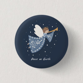 Personalisierter Weihnachtsangel Holiday Peace Ear Button