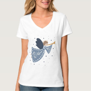 Personalisierter Weihnachtsangel Holiday Peace Ear T-Shirt