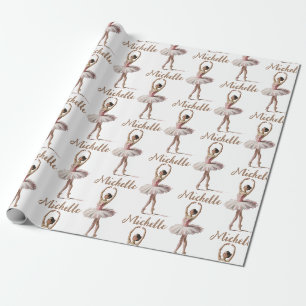 Personalisierter Weihnachtsballett-Ballerina-Tänze Geschenkpapier