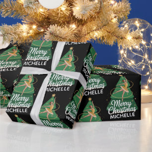 Personalisierter Weihnachtsballett-Ballerina-Tänze Geschenkpapier