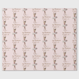 Personalisierter Weihnachtsballett-Ballerina-Tänze Geschenkpapier
